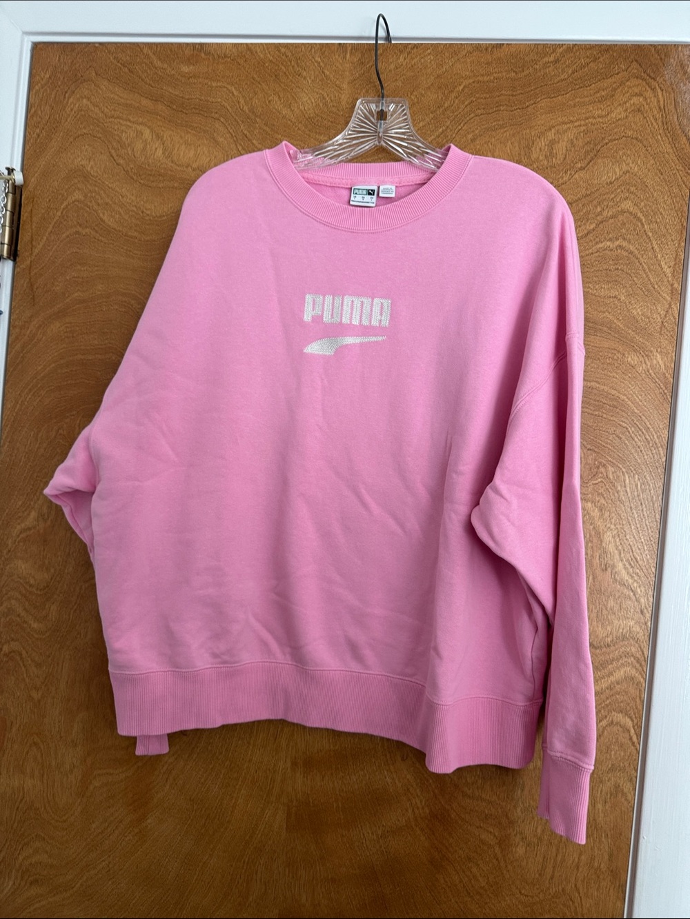 Puma Pink Crewneck Sweatshirt with White Logo